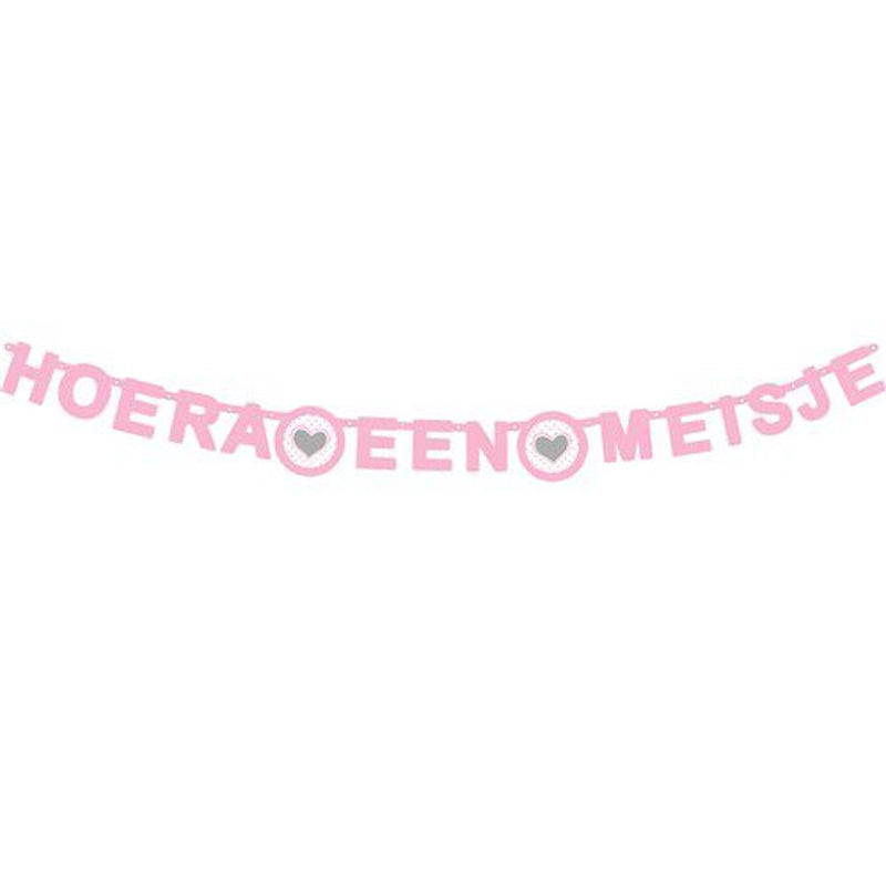 Letterslinger Hoera Een Meisje Roze