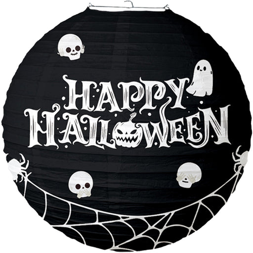 Halloween Lampion Happy Halloween Zwart 30 cm – 1 Stuk